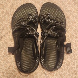 Chaco Black and White Sandals with Comfortable Straps